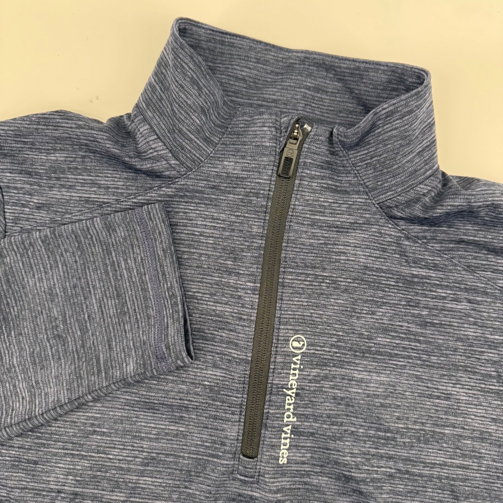 Vineyard Vines Quarter Zip Mens M Blue On-The-Go Sankaty Performance Pullover